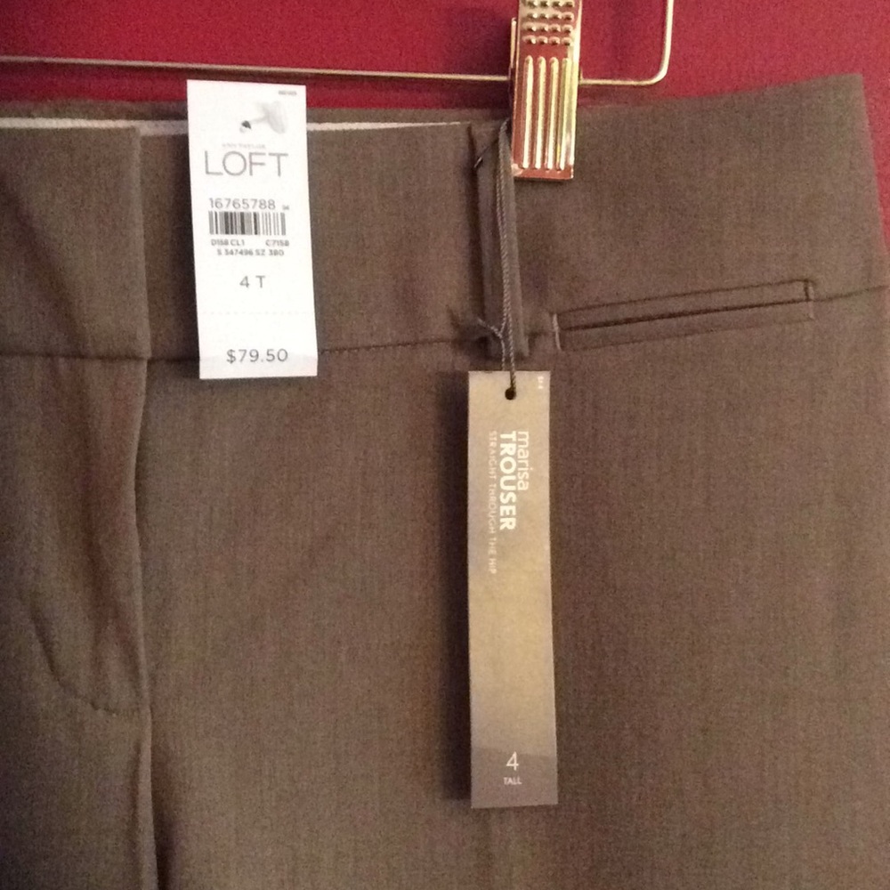 NWT LOFT Marissa Trousers Tan 4 Tall
